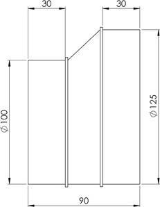 Actual product image Europlast ADAPTER PLASTIC D125-100MM