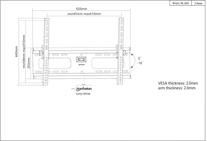 Image du produit Manhattan 424752 (Mur, 75 kg, 37" - 70")