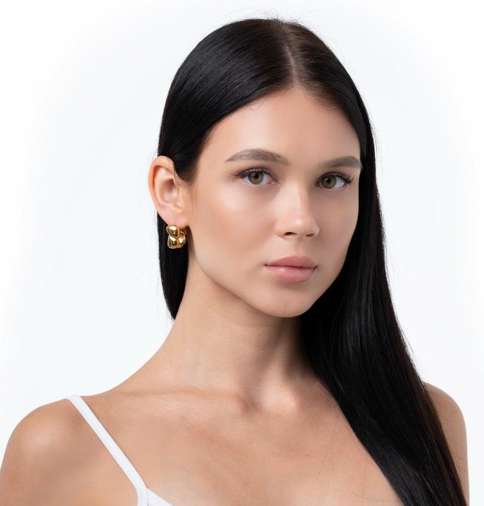 Actual product image Sensora Jewelry Wave Hoops earrings (Stainless steel)