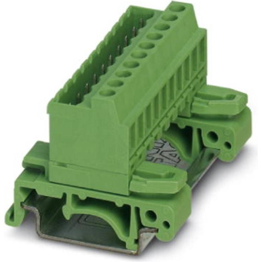 Phoenix Contact DIN rail terminal block,NS32, 5.08mm,16w, Cavo + Spina elettrica, Verde