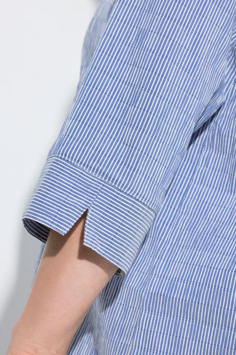 Actual product image Ulla Popken Textured Stripe Pintuck Blouse (60)