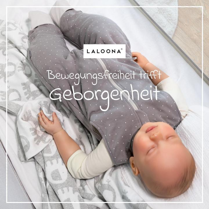 Produktbild La Loona LaLoona Schlafsäcke Schlafsack mit Beinen wattiert - Dots - Taupe (90 cm, Ganzjahr)