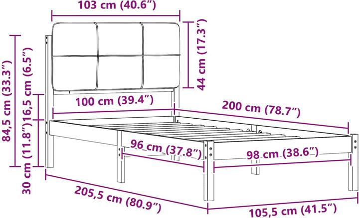 Produktbild vidaXL Bettrahmen (100 x 200 cm)