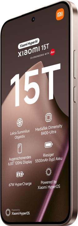 Produktbild Xiaomi 15T (256 GB, Rose Gold, 6.83", Dual SIM, 5G)