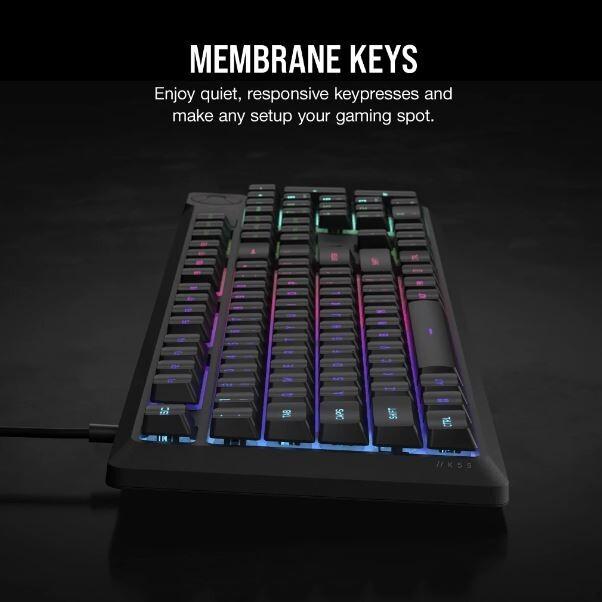 Actual product image Corsair K55 CORE RGB Gaming Keyboard (US, Cable)