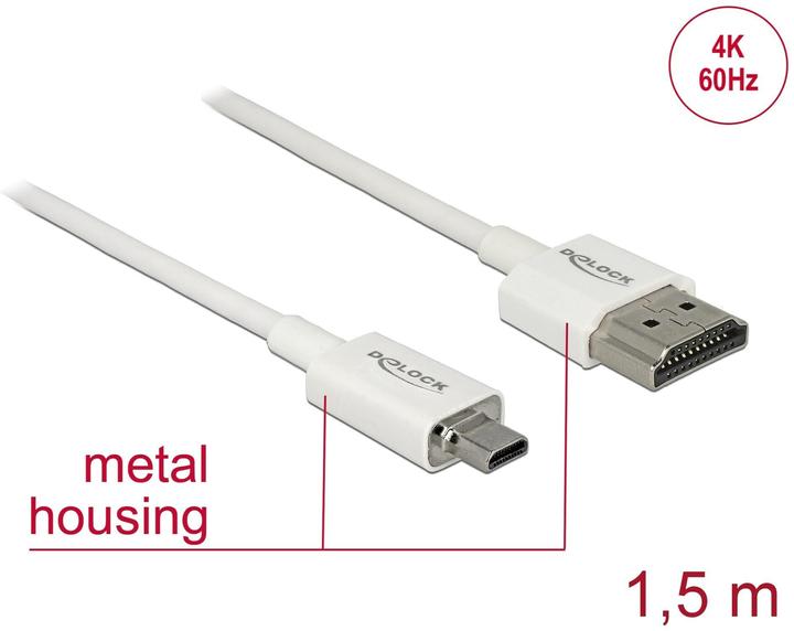 Produktbild Delock HDMI (Typ A) — micro HDMI (Typ D) (1.50 m, HDMI)