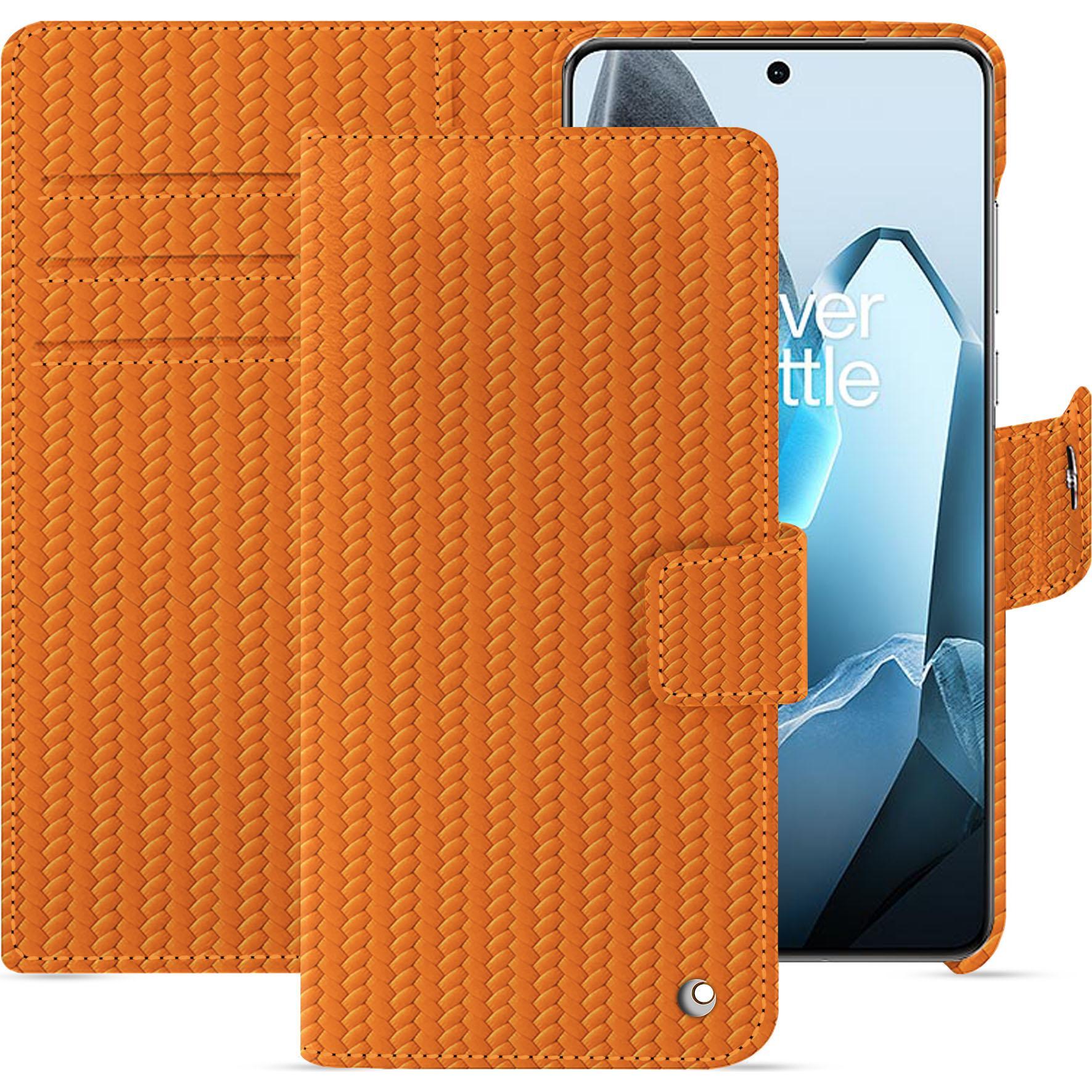 Noreve Lederschutzhülle Oneplus 13 (OnePlus 13), Smartphone Hülle, Orange