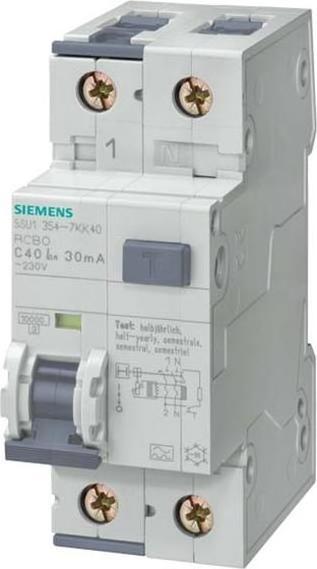 Produktbild Siemens FI/LS-Schutzschalter B20 1p+N 0,3A A 5SU1654-6KK20