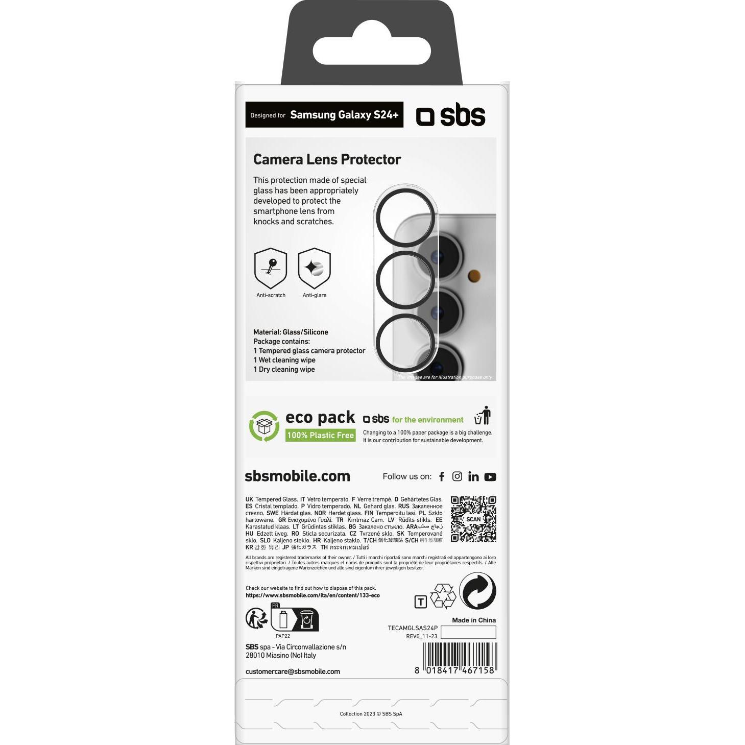 Thumbnail - SBS Kameralinsenschutz für Samsung Galaxy S24+ (1 Stück, Samsung Galaxy S24+), Smartphone Schutzfolie, Transparent