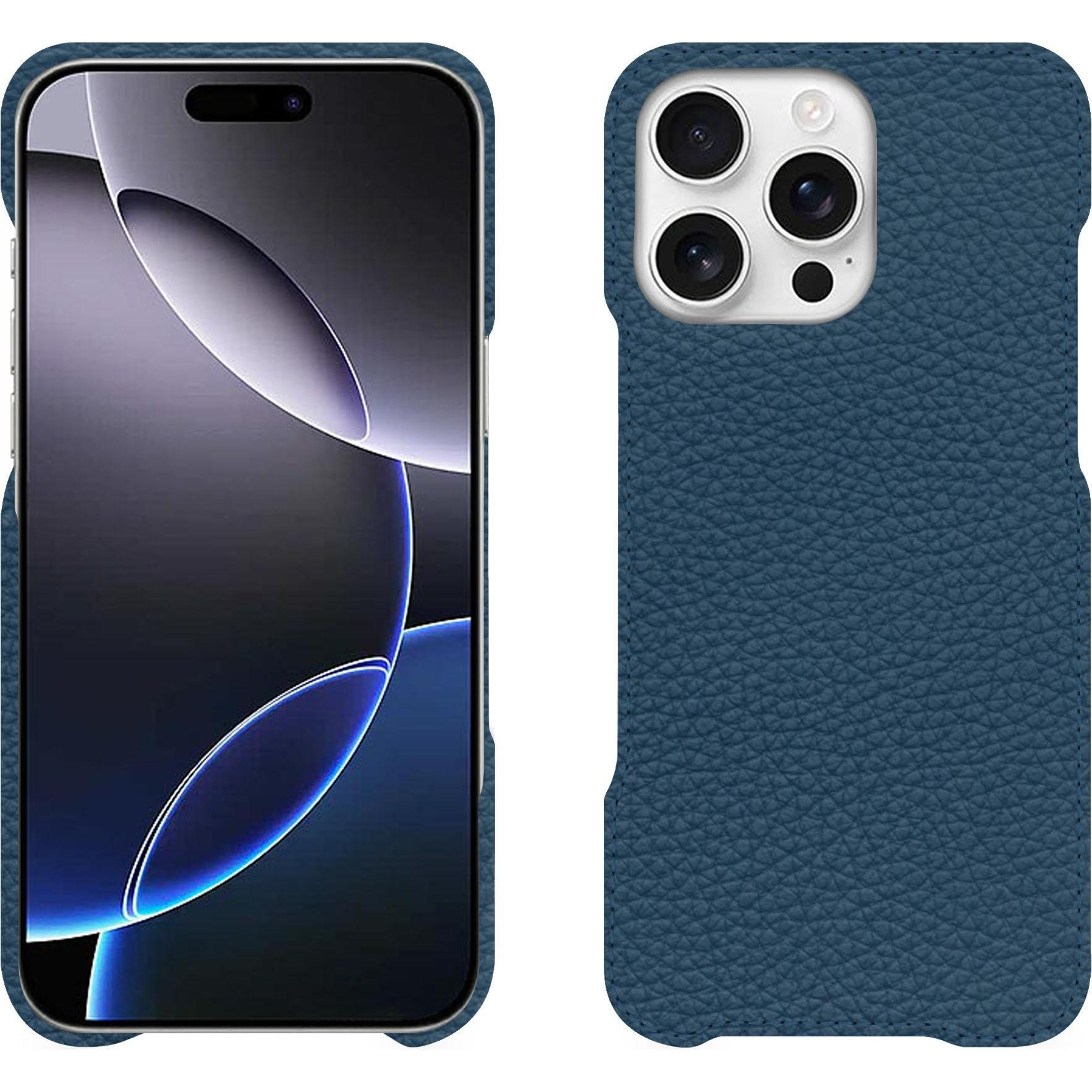 Noreve Lederschutzhülle (Apple iPhone 16 Pro Max), Smartphone Hülle, Blau