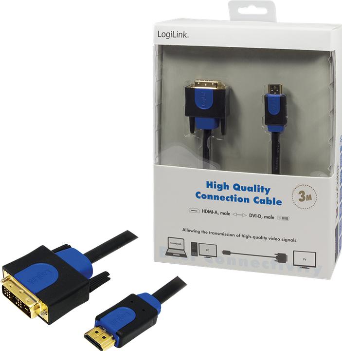 Immagine prodotto LogiLink HDMI (Typ A) — DVI (3 m, DVI, HDMI, 2.0)