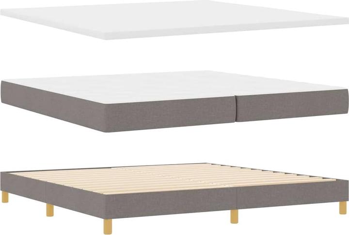 Produktbild VidaXL Boxspringbett Mit Matratze Stoff Taupe (200 x 200 cm)