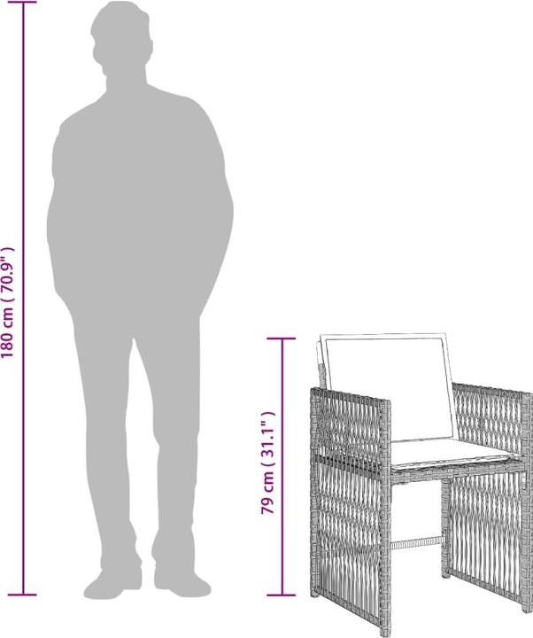 Actual product image vidaXL Garten Essgruppe (106 cm)