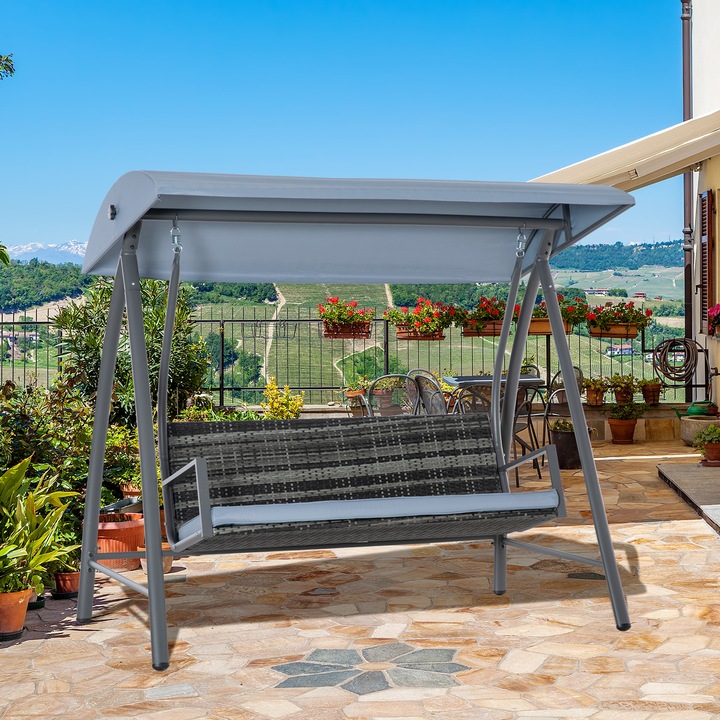 Produktbild Outsunny Rattan Gartenschaukel