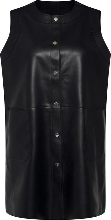 Image du produit Ulla Popken Gilet sans manches réversible. Effet cuir nappa/daim et col rond (56)