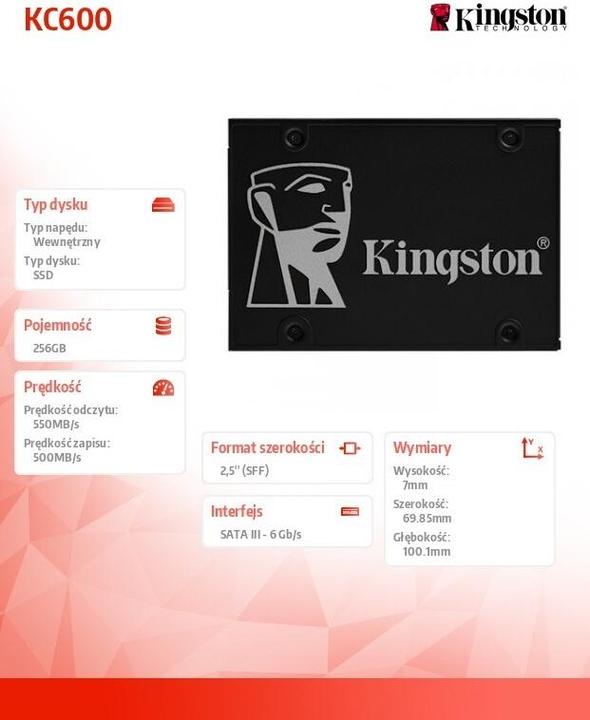 Actual product image Kingston KC600 (256 GB, 2.5")