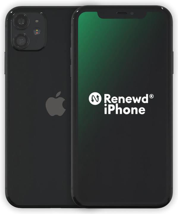 Image du produit Renewd iPhone 11 (64 Go, Noir, 6.10", 12 Mpx, Double SIM, A / Comme neuf)