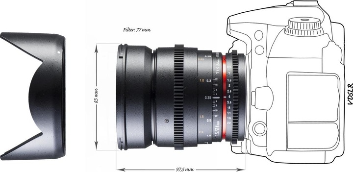 Image du produit Walimex pro Objectif Pro 8mm, f/3.5 II VDSLR Fisheye, Nikon (Nikon F, APS-C / DX, Micro Four Thirds)