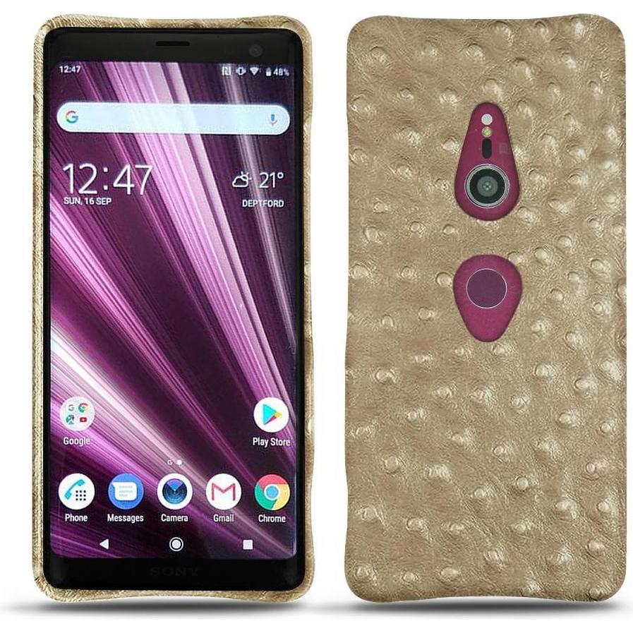 Noreve Lederschutzhülle (Sony Xperia XZ3), Smartphone Hülle, Beige