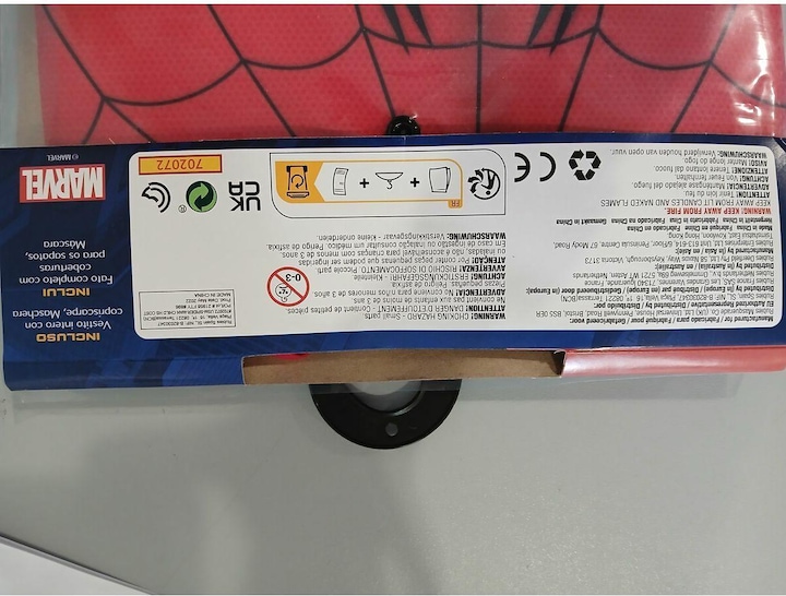 Immagine prodotto Rubies Costume da Spiderman per bambini con maschera e copriscarpe in tessuto (S)