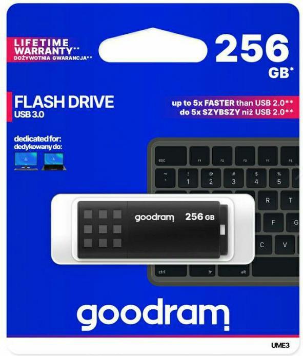 Actual product image Goodram UME3-2560K0R11 USB Flash Drive USB Type-A 3.2 Gen 1 (3.1 Gen 1) (256 GB, USB-A)