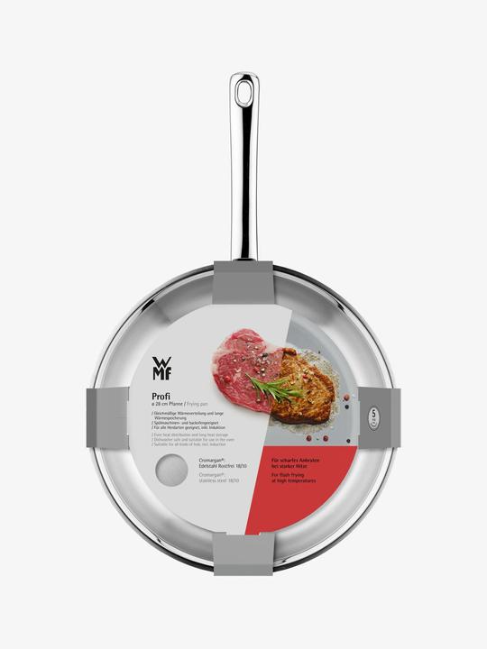 Actual product image WMF Stainless Steel Frying Pan 24cm Pan Induction Professional Uncoated (24 cm, Frying pan, Stainless steel)