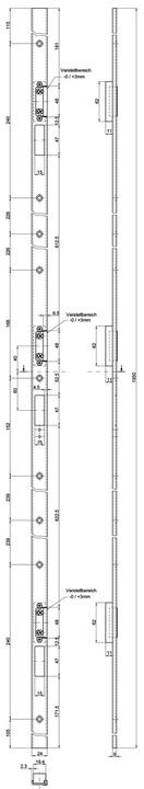 Produktbild MSL U-Schliessleisten BV-24421 VariFlex (Türgriff)