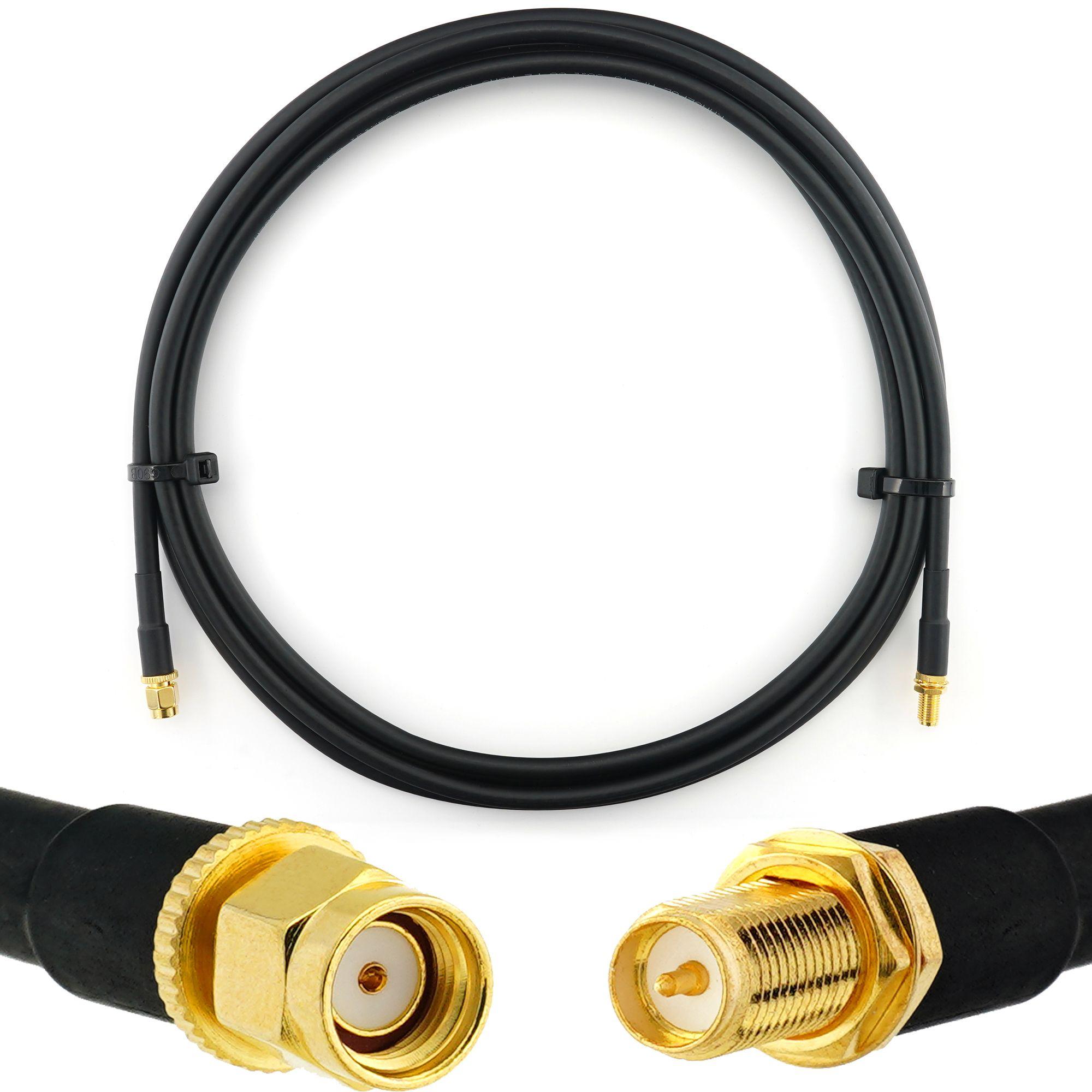 Rangeful Cavo coassiale da RP-SMA maschio a RP-SMA femmina da 2 m - HF240 (equivalente a LMR240) (Cavi antenna), Cavo antenna