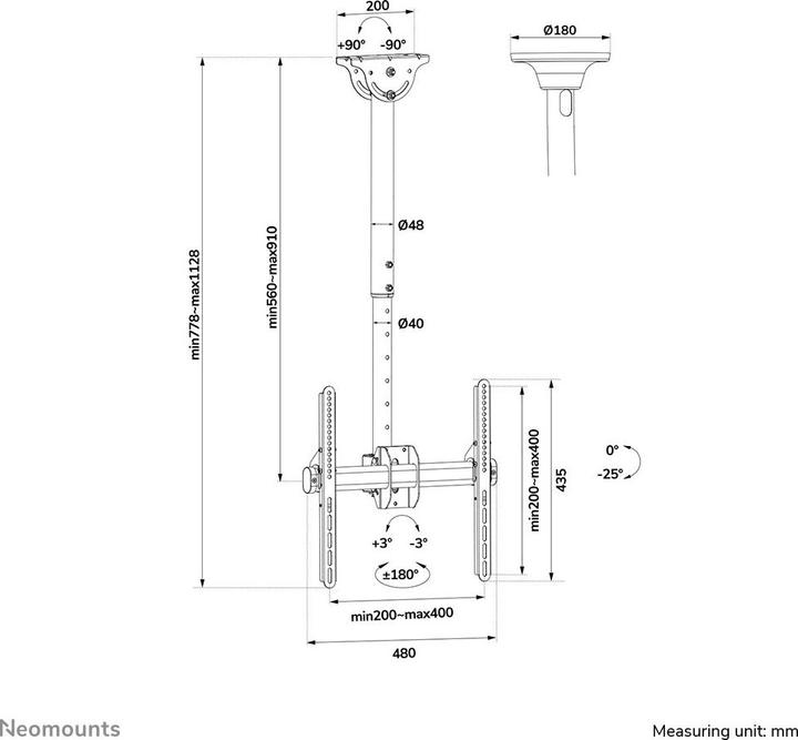 Produktbild Neomounts Nm-C440black (Wand, 60")