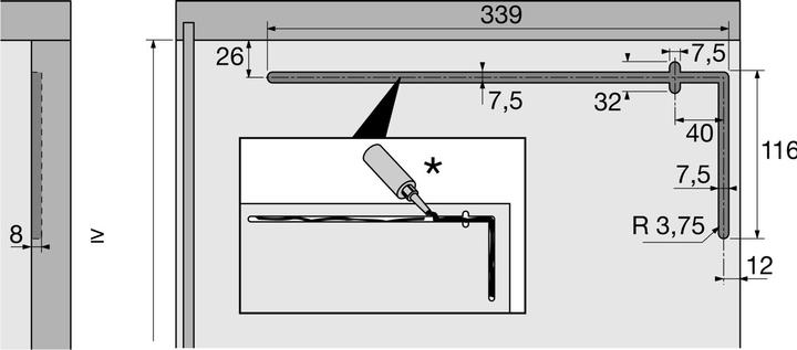 Actual product image Hettich Swing-in flap fitting set LIFT UP (1 pcs.)