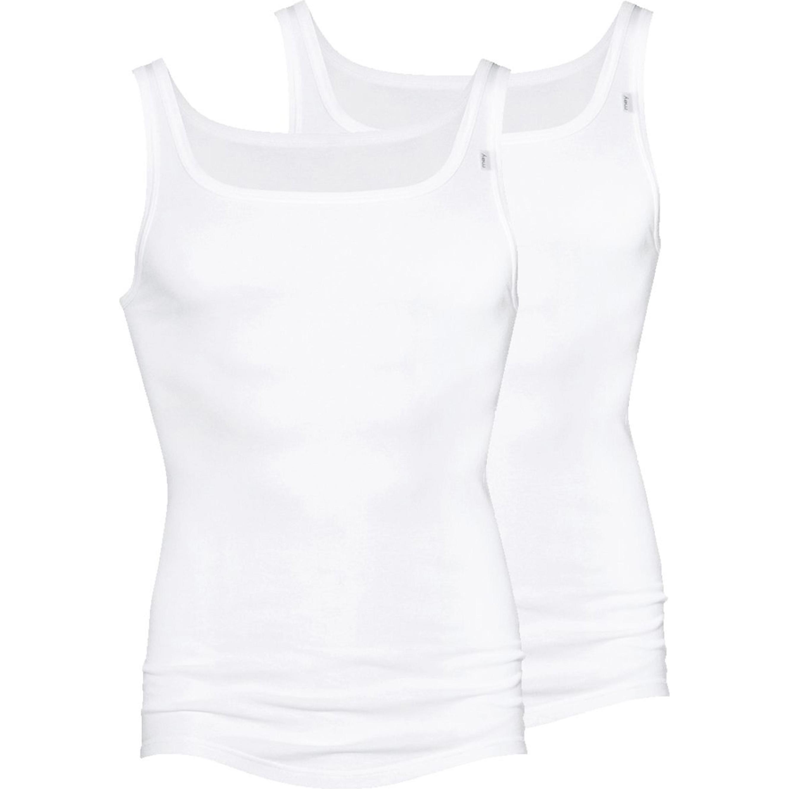 Mey, Herren, Shirt, 2er Pack Noblesse Unterhemd / Tanktop, Weiss, (L)