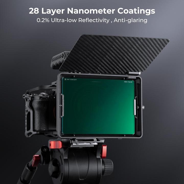 Image du produit K&F Concept Square Film Filter with Matte Box, 4X5.65 in, Thickness 4.0mm, ND8, Green Coated (NANO-X series) (Filtre gris neutre, 101.60 mm)