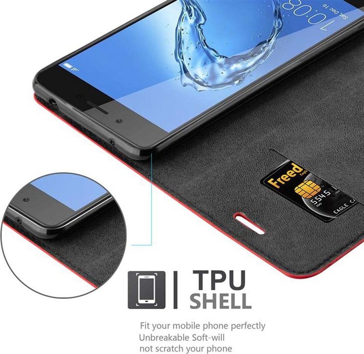 Actual product image Cadorabo Book Invisible Magnet Cover (Honor 6C)