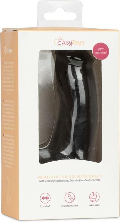 Actual product image Easytoys Dildo with balls 12 cm - Black