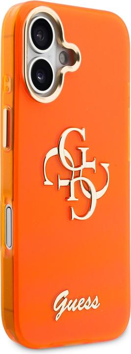 Produktbild Guess IML 4G Script Metall Logo -Rückseite für iPhone 17 Orange (Apple iPhone 17)