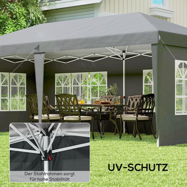 Actual product image Outsunny Faltpavillon Stahl, Polyester Grau (585 cm, 295 cm)