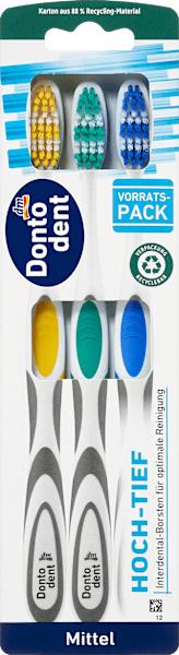 Actual product image dm Dontodent Toothbrush High-Low Medium (Value Pack) (Medium, 3 x)