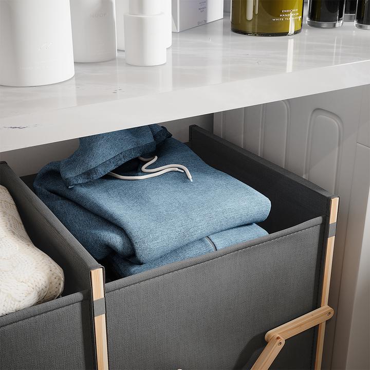 Produktbild Vicco Badschrank für Wäsche Bruno, Grau, 80 x 64 cm mit 2 Fächern