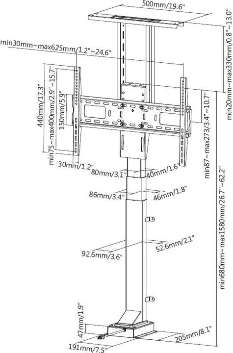 Produktbild equip Pro Aufstellung für LCD TV (motorisiert) (65", 50 kg)