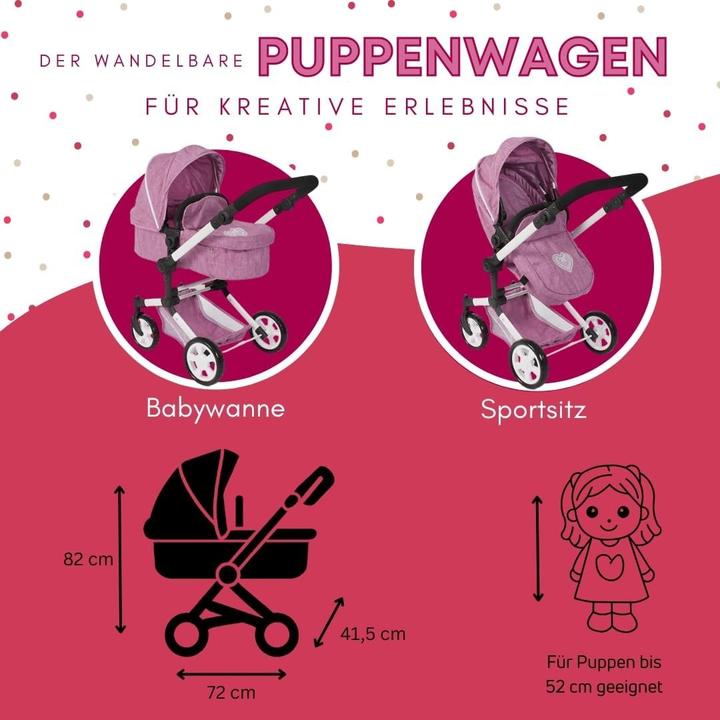 Actual product image Bayer Chic 2000 2-in-1 Combi Doll Stroller Linus