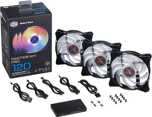 Actual product image Cooler Master MasterFan Pro 120 Air Balance RGB + Controller (120 mm, 3 x)