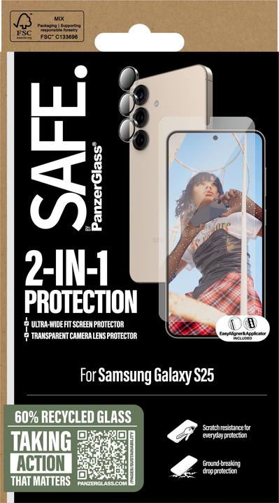 Actual product image PanzerGlass Safe 2-in-1 Bundle (1 pcs., Samsung Galaxy S25)