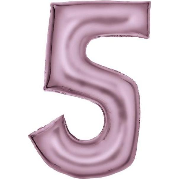 Amscan Metallic Folienballone pink Zahl 5