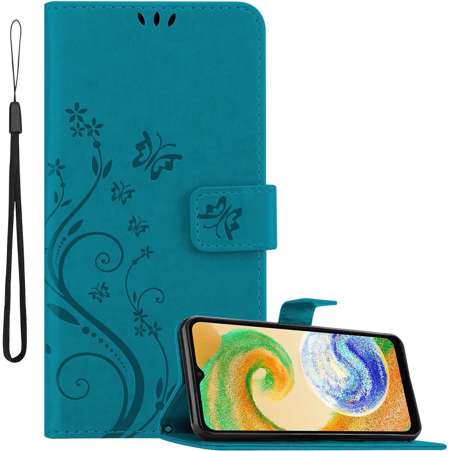 Cadorabo Hülle für Samsung Galaxy A04s / A13 5G / M13 5G mit Blumen Muster (Samsung Galaxy A04S), Smartphone Hülle, Blau