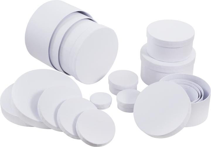 Produktbild VBS XXL Pappschachteln "Rund", Weiss, 12er-Set (Geschenkbox, 12 x)