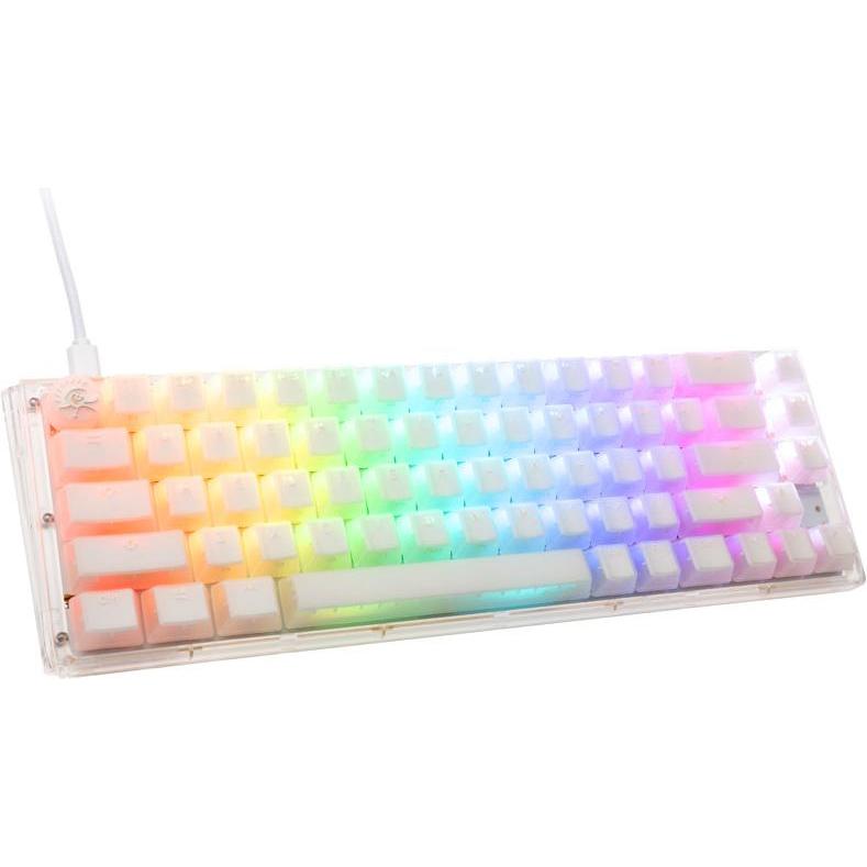 Ducky One 3 Aura White SF Gaming Tastatur, RGB LED - Kailh Jellyfish Y (US) (US, Kabelgebunden), Tastatur, Weiss