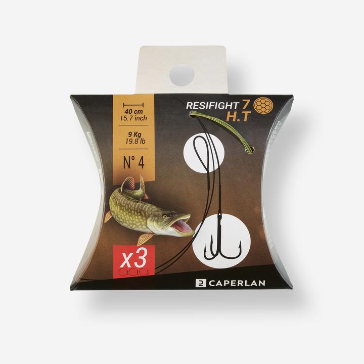 Produktbild Caperlan Vorfach Stahlvorfach Drillingshaken 9 kg 3 Stueck (40 cm)