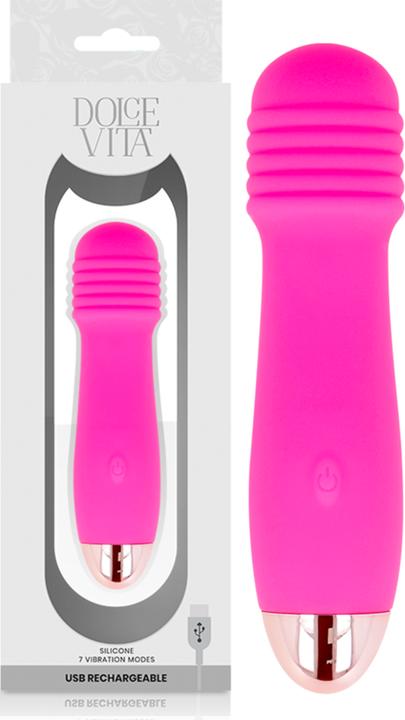 Actual product image Dolce Vita Rechargeable Vibrator Three Pink 7 Speeds