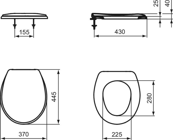 Immagine prodotto Ideal Standard Sedile WC Connect Freedom con cerniera ad asta K7927