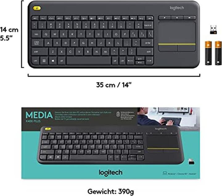 Produktbild Logitech K400 Plus (Niederländisch, Kabellos)